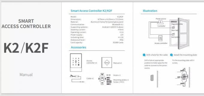 Système Smart WiFi Bluetooth de contrôle d'accès d'Entrace d'empreinte digitale 1
